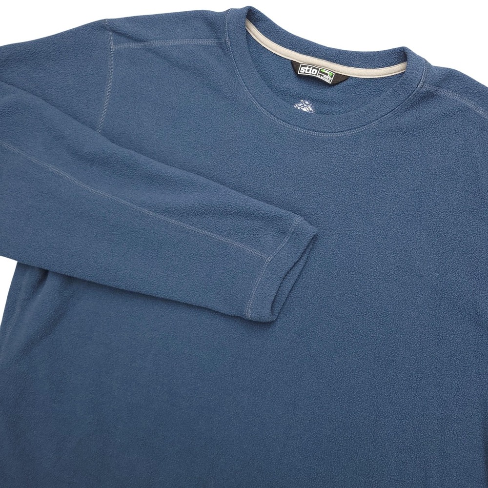 Stio Fleece Pullover Mens XL Blue Crew Neck Long Sleeve Thermal Hiking Top